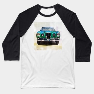 Vintage Alfa Romeo in watercolor Baseball T-Shirt